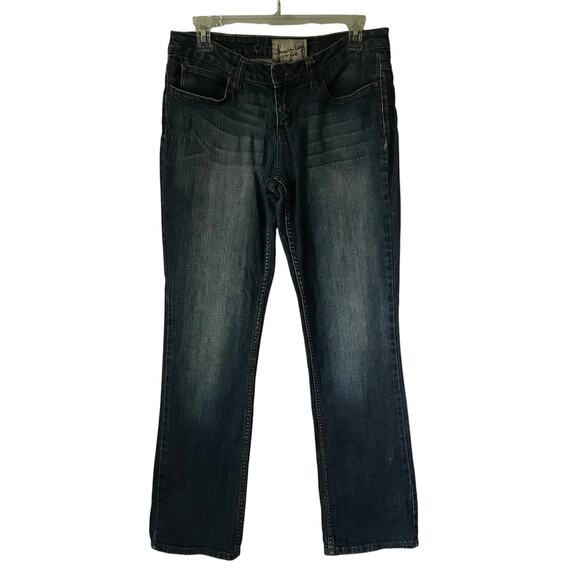 American Rag Jeans Size 7 Regular Womens Straight Leg Medium Distressed Wash - Picture 1 of 12